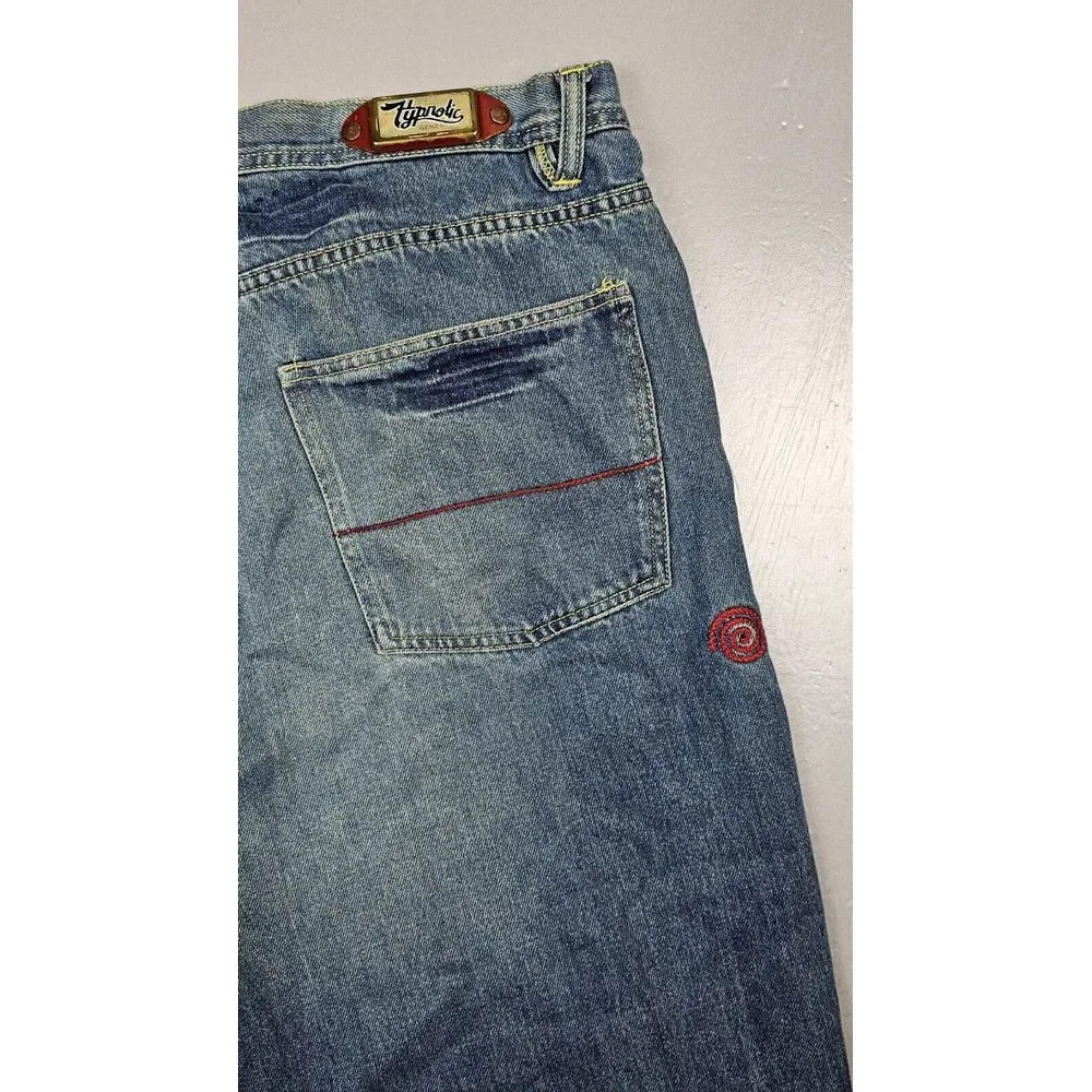 Hypnotic Genes Jeans Mens 40x30. Vintage Y2K Baggy Hip Hop‎ Blue Denim.